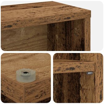 Cd-kast Oud hout 60 x 17 x 92 cm Bewerkt hout 7