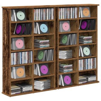 Cd-kast 2 st Oud hout 60 x 17 x 92 cm Bewerkt hout 3