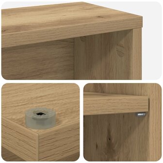 Cd-kast Artisanaal eiken 60 x 17 x 92 cm Bewerkt hout 7