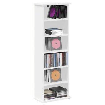 Cd-kast Wit 60 x 17 x 92 cm Bewerkt hout 3