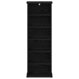 Cd-kast Zwart eiken 60 x 17 x 92 cm Bewerkt hout 4