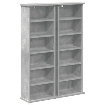 Cd-kast 2 st Betongrijs 60 x 17 x 92 cm Bewerkt hout 2