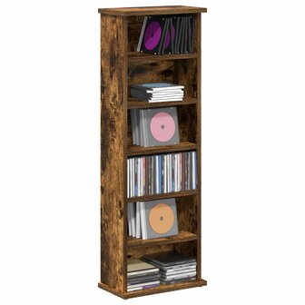 Cd-kast Gerookt eiken 60 x 17 x 92 cm Bewerkt hout 3