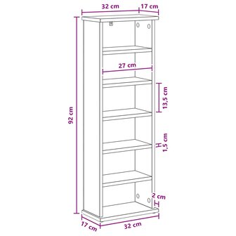 Cd-kast Gerookt eiken 60 x 17 x 92 cm Bewerkt hout 9