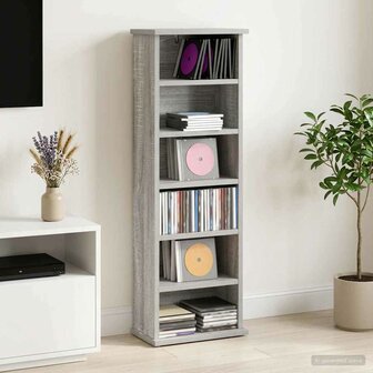 Cd-kast Grijs Sonoma 60 x 17 x 92 cm Bewerkt hout 1