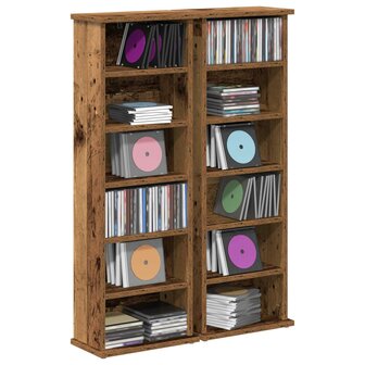 Cd-kast 2 st Oud hout 60 x 17 x 92 cm Bewerkt hout 3