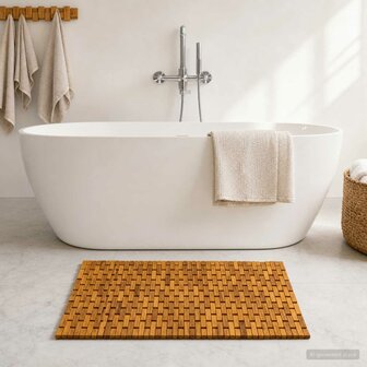 Badmatten Naturel 65 x 100 cm Massief Acaciahout 1