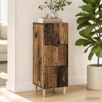 ladekast Oud hout 33 x 34,5 x 90 cm Bewerkt hout 1