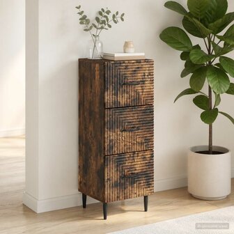 ladekast Gerookt eiken 33 x 34,5 x 89,5 cm Bewerkt hout 4