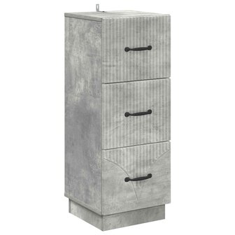 ladekast 33 x 34,5 x 87 cm Bewerkt hout Betongrijs 2