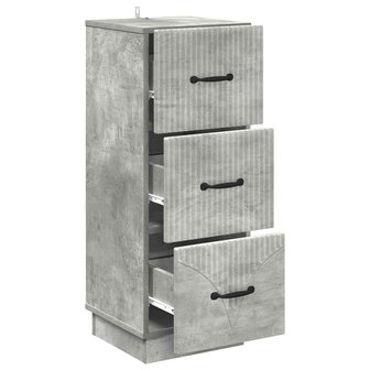 ladekast 33 x 34,5 x 87 cm Bewerkt hout Betongrijs 5