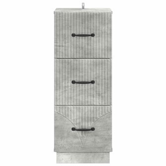 ladekast 33 x 34,5 x 87 cm Bewerkt hout Betongrijs 6