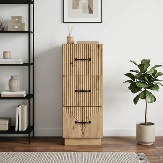 ladekast 33 x 34,5 x 87 cm Bewerkt hout Artisanaal eiken 4