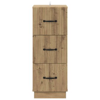 ladekast 33 x 34,5 x 87 cm Bewerkt hout Artisanaal eiken 6