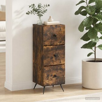 ladekast Gerookt eiken 33 x 34,5 x 90 cm Bewerkt hout 1