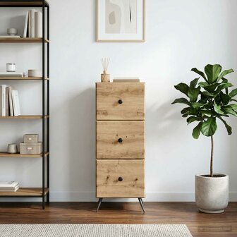 ladekast 33 x 34,5 x 90 cm Bewerkt hout Artisanaal eiken 4