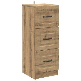 ladekast 33 x 34,5 x 87 cm Bewerkt hout Artisanaal eiken 2
