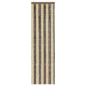 Insectengordijn Chenille Donkerbruin, Beige 56 x 200 cm 3