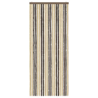 Insectengordijn Chenille Donkerbruin, Beige 90 x 220 cm 3