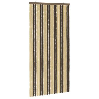 Insectengordijn Chenille Donkerbruin, Beige 100 x 200 cm 2