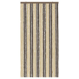 Insectengordijn Chenille Donkerbruin, Beige 100 x 200 cm 3