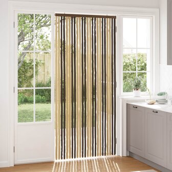 Insectengordijn Chenille Donkerbruin, Beige 100 x 220 cm 1
