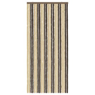 Insectengordijn Chenille Donkerbruin, Beige 100 x 220 cm 3