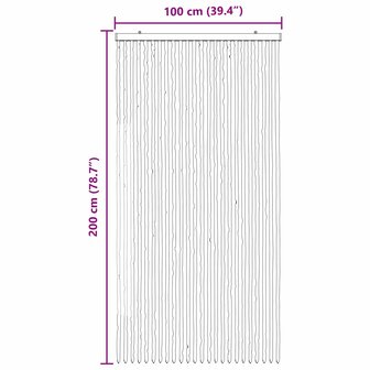 Insectengordijn Chenille Zilvergrijs en Roze 100 x 200 cm 6