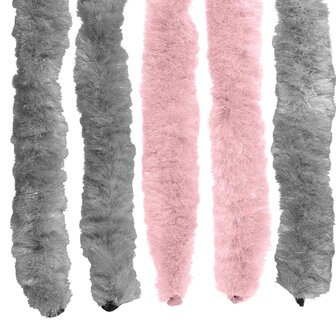 Insectengordijn Chenille Zilvergrijs en Roze 100 x 220 cm 5