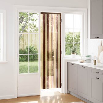 Insectengordijn Chenille Bruin en beige 56 x 200 cm 100% PP 1
