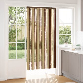 Insectengordijn Chenille Bruin en beige 100 x 200 cm 100% PP 1