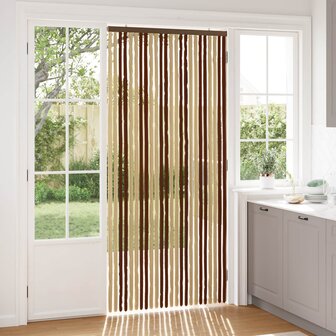 Insectengordijn Chenille Bruin en beige 100 x 220 cm 100% PP 1