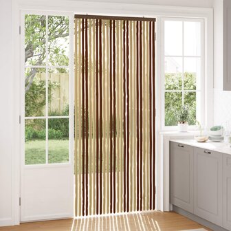 Insectengordijn Chenille Bruin en beige 100 x 230 cm 100% PP 1