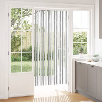 Insectengordijn Chenille Grijs en Wit 90 x 200 cm 100% PP 1