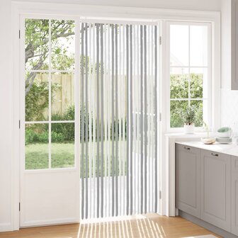 Insectengordijn Chenille Grijs en Wit 90 x 220 cm 100% PP 1