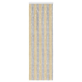 Insectengordijn Chenille Grijs en Beige 56 x 185 cm 100% PP 3