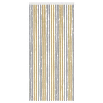 Insectengordijn Chenille Grijs en Beige 90 x 200 cm 100% PP 3