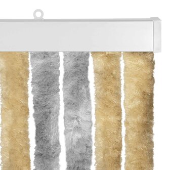 Insectengordijn Chenille Grijs en Beige 90 x 220 cm 100% PP 4
