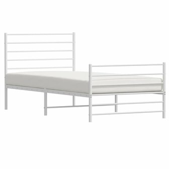 Bedframe met hoofd- en voeteneinde metaal wit 90x190 cm 5
