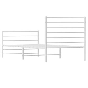 Bedframe met hoofd- en voeteneinde metaal wit 90x190 cm 8