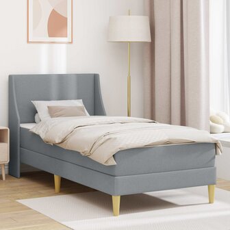 Bedframe met matras Lichtgrijs 80x 200 cm Polyester 1