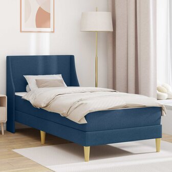 Bedframe met matras met hoofdeinde Blauw 80x 200 cm Polyester 1