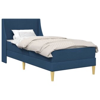 Bedframe met matras met hoofdeinde Blauw 80x 200 cm Polyester 2