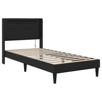 Bedframe met matras Zwart 90 x 200 cm Kunstleer 7