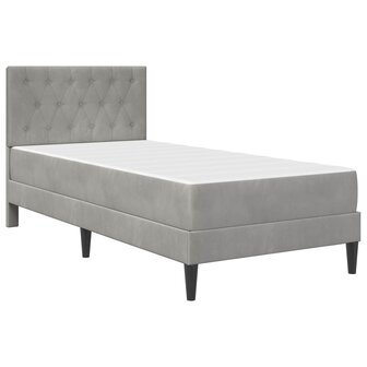 Bedframe met matras Lichtgrijs 80 x 200 cm Fluweel 3