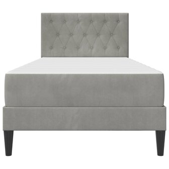 Bedframe met matras Lichtgrijs 80 x 200 cm Fluweel 6