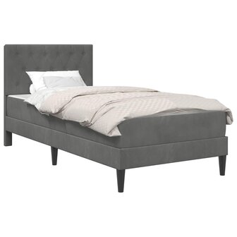 Bedframe met matras Donkergrijs 80 x 200 cm Fluweel 2