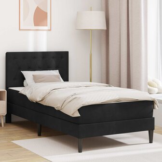 Bedframe met matras met hoofdeinde Zwart 80 x 200 cm Fluweel 1