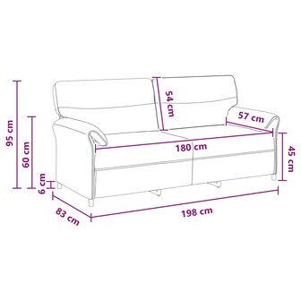 3-Zitsbank Zwart 198 x 83 x 95 cm Stof 8