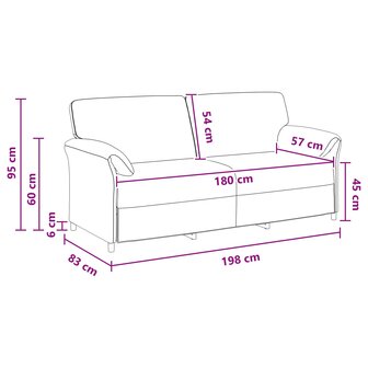 3-Zitsbank Roze 198 x 83 x 95 cm Fluweel 8